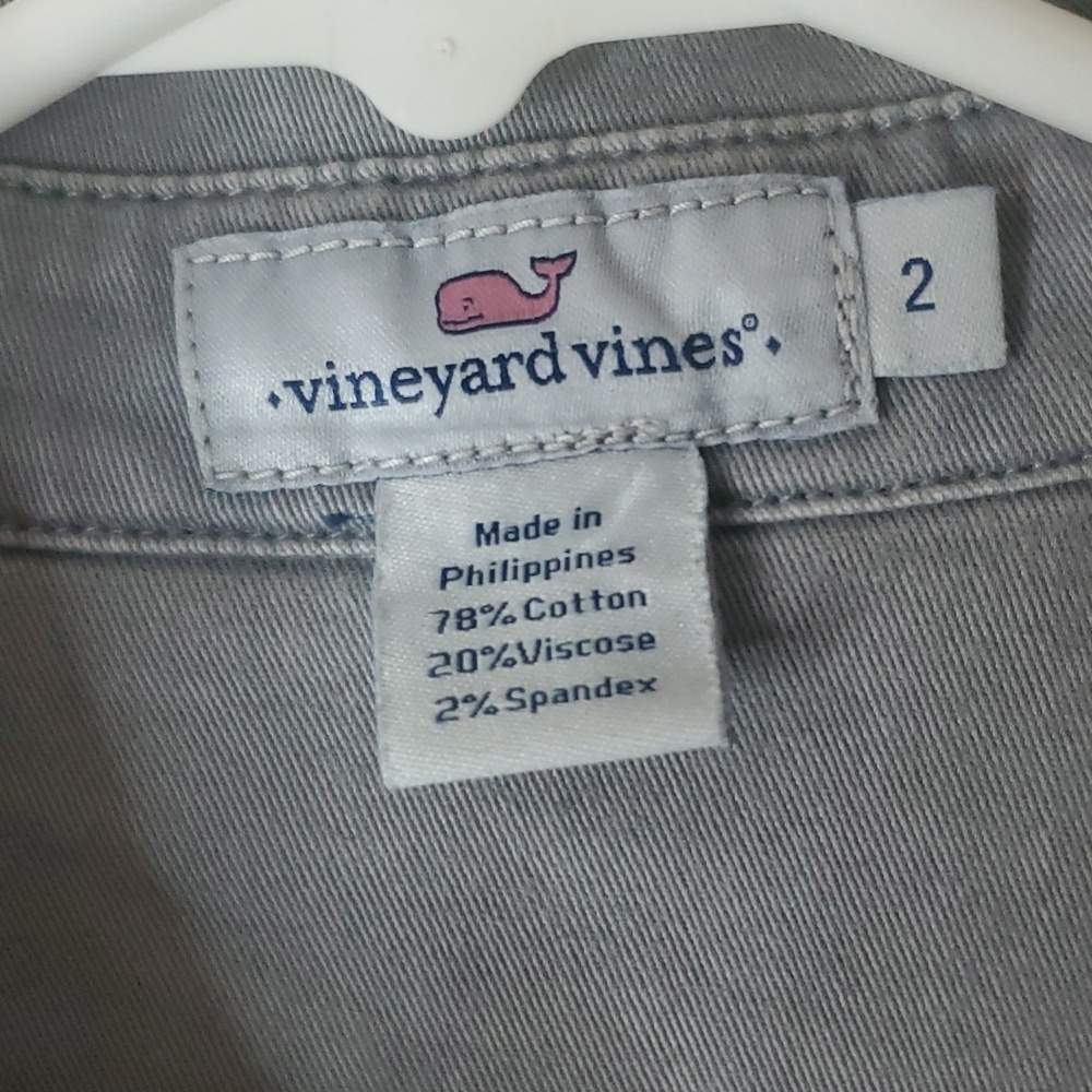 Vineyard Vines Utility Cotton Viscose Spandex Mini Dress Size 2 Chest Pockets - Picture 5 of 12